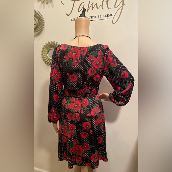 Free People Morning Light Red Black Mini Dress - Picture 2 of 3